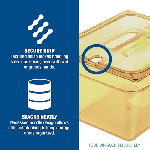 Carlisle FoodService Products 1 Count (Pack of 1) / Amber / Handled Lid Storage & Transport
