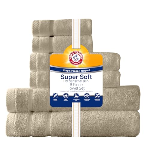 ARM & HAMMER Khaki / Towel Set (Washcloths, Hand Towels, Bath Towels) / 1 Towel Sets
