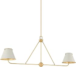 Hudson Valley Lighting MDS2001-AGB/OW Burghley - 2 Light Linear - 21 Inches Tall and 54.25 Inches Wide - Aged Brass/Off-White
