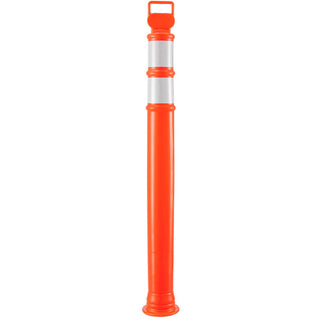 Portable Delineator Post w/ 3" Reflective Bands by Global Industrial – Polyethylene, Orange, Model RD10-R6P-ORG