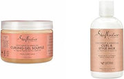 Shea Moisture SheaMoisture Coconut Hibiscus Curling Gel Souffle 12 oz & Curl Style Milk 8 oz for Thick, Curly, Defined Hair
