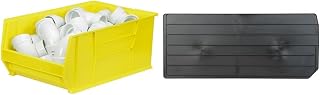 Akro-Mils 30290 Super-Size AkroBins Plastic Storage Bins, Yellow, Lengthwise Plastic Divider for 30290 Super-Size AkroBin Storage Bins, (1 Pack), Black