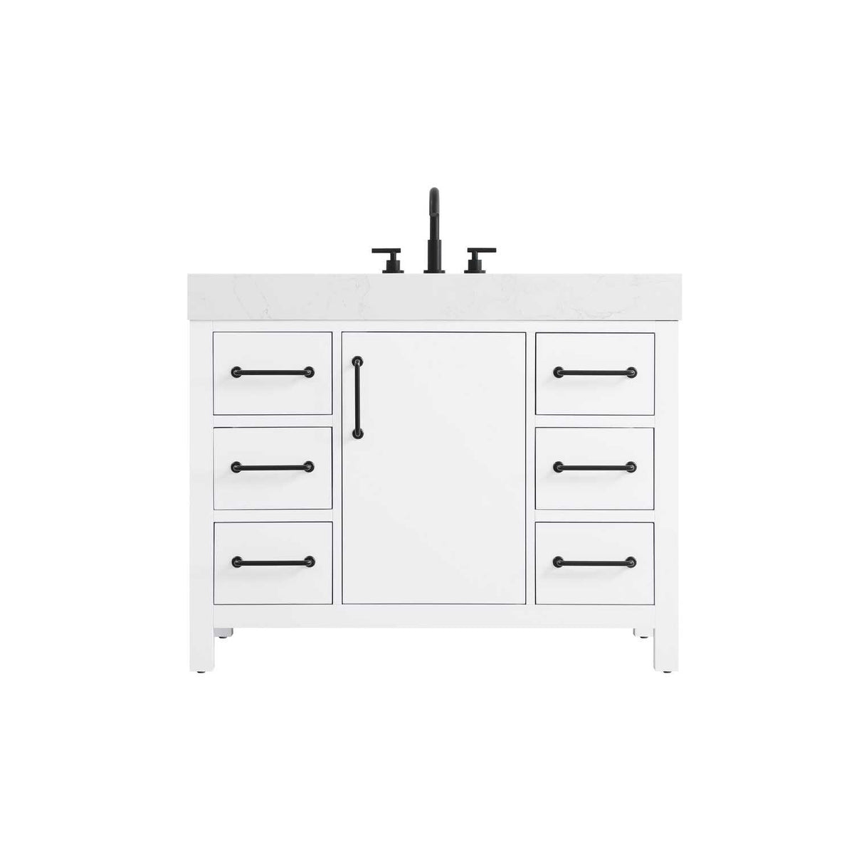 Elegant Kitchen and Bath 42" Single Bathroom Vanity in White by Elegant Lighting – unspecified, Wood, White, Model VF60642WH
