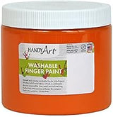 Rock Paint & Handy Art RPC241015-6 Orange Washable Finger Paint, 16 oz - 6 Each