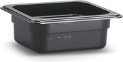 HUBERT Sixth-Size Polycarbonate Cold Food Pan, Black - 6 15/16" L x 6 3/8" W x 2 1/2" D