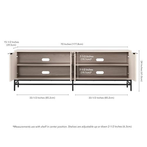 Henn&Hart Beech White / 70" Wide / Transitional Television Stands & Entertainment Centers