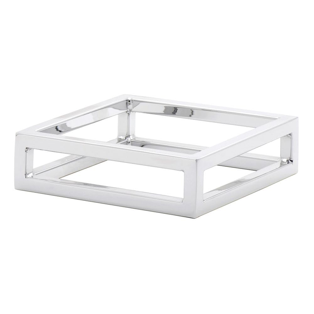 Cerve Collection MDEX Chrome Display Riser - 7" L x 7" W x 2" H by HUBERT – Alloy Steel, Silver, Model 96897a