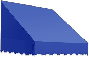 AWNTECH 10.38 FT. SAN Francisco Fixed Awning 124.5 in. W X 24 in. H X 42 in. D Acrylic Fabric in Forest/White Stripe SF2442-10FW