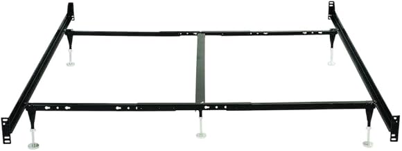 Furnifact Metal Bed Frame with Headboard and Footboard, Queen Metal Bed Frame Adjustable Eastern King Size, Black