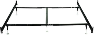 Furnifact Metal Bed Frame with Headboard and Footboard, Queen Metal Bed Frame Adjustable Eastern King Size, Black
