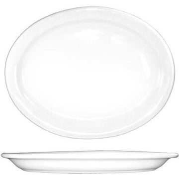 Brighton Platter 9" X 11 1/2" by International Tableware, Inc. – Large, Porcelain, White, Model BR-13