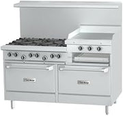 Garland - U60-6R24RR - 60 in 6-Burner U-Series Gas Range w/ 2 Ovens and 24 in Raised Griddle