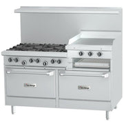 U60-6R24RR - 60 in 6-Burner U-Series Gas Range w/ 2 Ovens and 24 in Raised Griddle by Garland – Stainless Steel, Stainless-Steel, Model U606R24RR