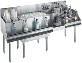 Krowne Metal KR18-W72E-10 Royal 1800 Series Underbar Ice Bin/Cocktail Station, Blender/Liquor Station 72"W x 24"D