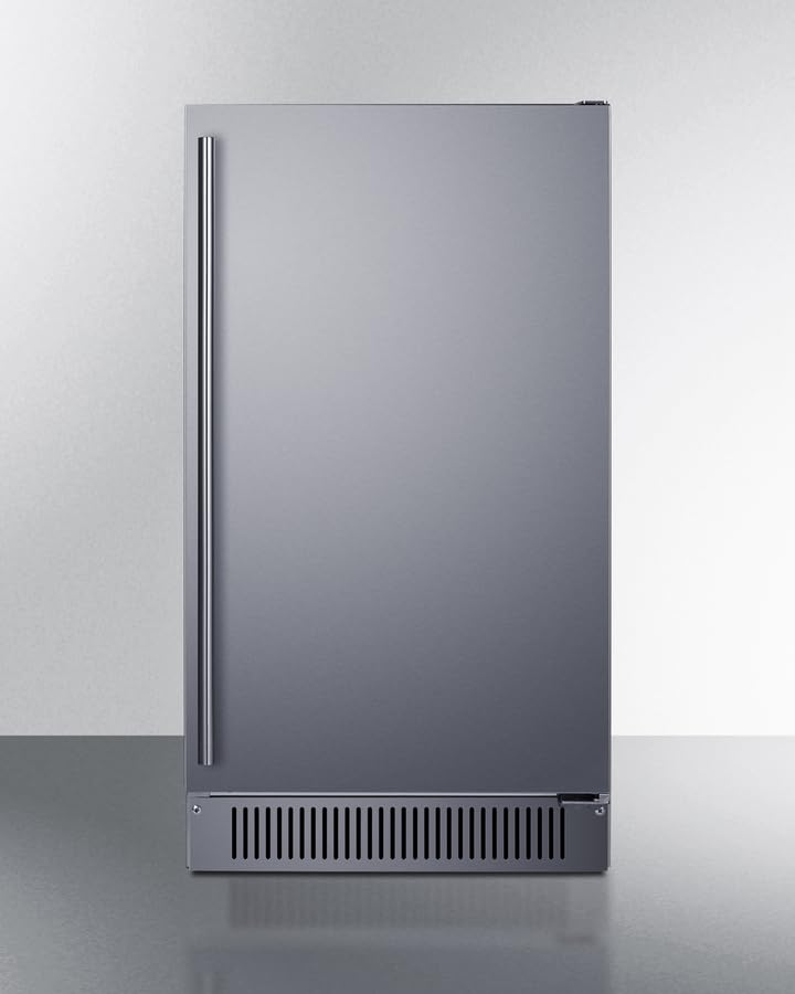 Summit 60 lb. Clear Ice Maker by Summit Appliance – ADA, 60.0 pounds, Stainless Steel, Right Hand Door, Model BIM182ADA