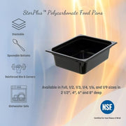 Carlisle FoodService Products Black / 6 Inches / Pack of 6 Storage & Transport