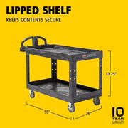 Rubbermaid Commercial Products Black / Large / 2-Shelf Utility Carts