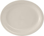 Tuxton China TNR-041 Platter, 8-1/2" x 6-7/8", Oval, Narrow Rim, Microwave and Dishwasher Safe, Oven Proof, Fully Vitrified, Ceramic, Nevada, American White/Eggshell, Pack of 36