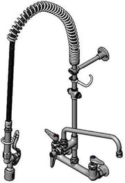 T&S Brass B-0133-A12-BC4 Easy Install Pre-Rinse Spring Action includes Wall Mount, 8" C/C, 12" ADF, 4-Way Cross, B-0107-C