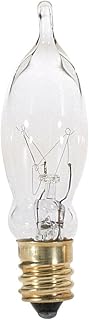 Satco S3241, 7 1/2W CAND Turn TIP CLR, 7.5 Watt CA5 Incandescent; Clear; 1500 Average Rated Hours; 40 Lumens; Candelabra Decorative Light Base; 120 Volt (25 Light Bulbs)