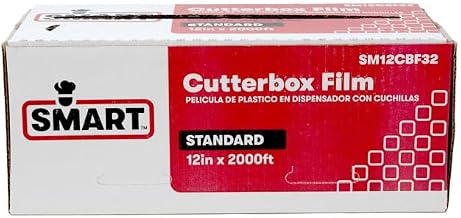 SMART Clear Cling Film Wrap with Cutterbox, SM12CBF32, 12" x 2000' x Standard 32 Gauge | 1/Each