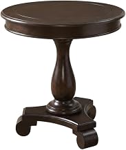 Furnifact Espresso, Pedestal Table, MDF Construction, Pedestal Base, Durable Home Design, Warm Stylish Finish, Quality Build for Home