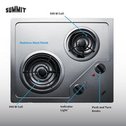 SUMMIT APPLIANCE Stainless Steel / 115-120V / 1 Cooktops