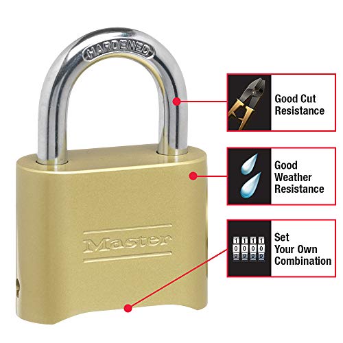 Master Lock 4 Pack / Gold / Number Combination Combination Padlocks
