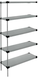 QUANTUM STORAGE SYSTEMS WRSAD5-54-2172SS Solid Shelves Add-On Kit for WRS5-54-2172SS Stainless Steel 5 Shelves 54" H x 72" W x 21" D
