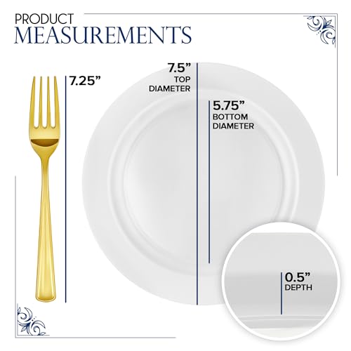 Stock Your Home 8 Pack Pack of 25 / White / Classic Plates