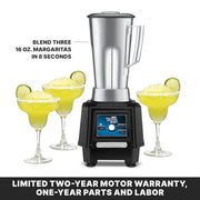 Waring Variable Speed Control Dial 1,000 to 17,000 RPM / 64 Ounce Stainless Steel Container Jar / 64 Ounce Countertop Blenders
