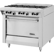 Natural Gas Master Series 3 Burner 34" French Top Gas Range with 3 Even Heat Hot by Garland – Stainless Steel, Model M43FTS
