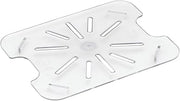 HUBERT Half-Size Clear Polycarbonate Drain Shelf for Cold Food Pan - 12 4/5" L x 10 3/7" W