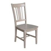Solid Wood Dining Chair with Splatback by Furnifact – Wood, Washed Gray Taupe, Pack of 2