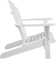 White Adirondack Chair in Solid Acacia Wood, Durable Craftsmanship, Classic Comfortable Design, Ideal for Patio, Garden, Outdoor Living