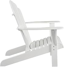 White Adirondack Chair in Solid Acacia Wood, Durable Craftsmanship, Classic Comfortable Design, Ideal for Patio, Garden, Outdoor Living