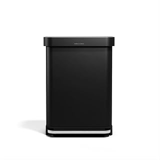 simplehuman 55L Liner Rim Rectangular Step Can, Matte Black