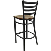 Flash Furniture Mahogany Wood Seat/Black Metal Frame / Set of 2 / Traditional Barstools