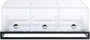 HUBERT Cerve Collection 3-Drawer Black Pastry Display with Acrylic Case - 22 8/25" L x 14 23/25" W x 8 19/50" H