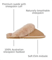 Australia - Jolie Womens Slipper by EMU – 9, Leather, Camel, Model 195283044343