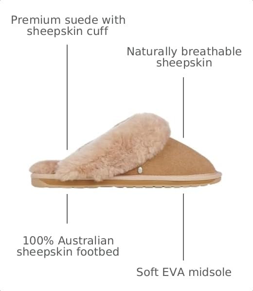 Australia - Jolie Womens Slipper by EMU – 9, Leather, Camel, Model 195283044343