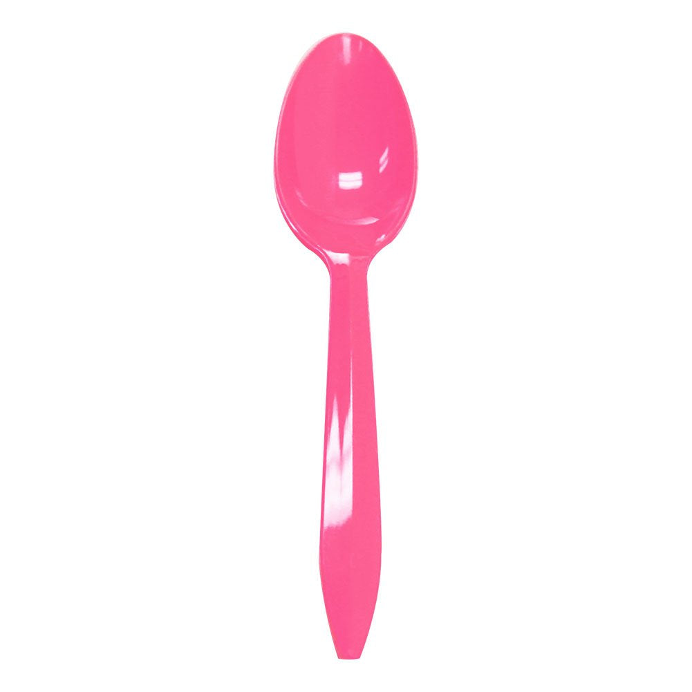 5" PP Medium-Weight Disposable Teaspoon by Karat – 5.5“ Pack of 40, Plastic, Pink, Pack of 1000, Model U2008 (Pink)