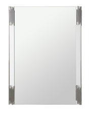 Token - Modern White & Stainless Steel Mirror by Limari Home – 43"L x 32"W, Stainless Steel, White, Model LIM-77560