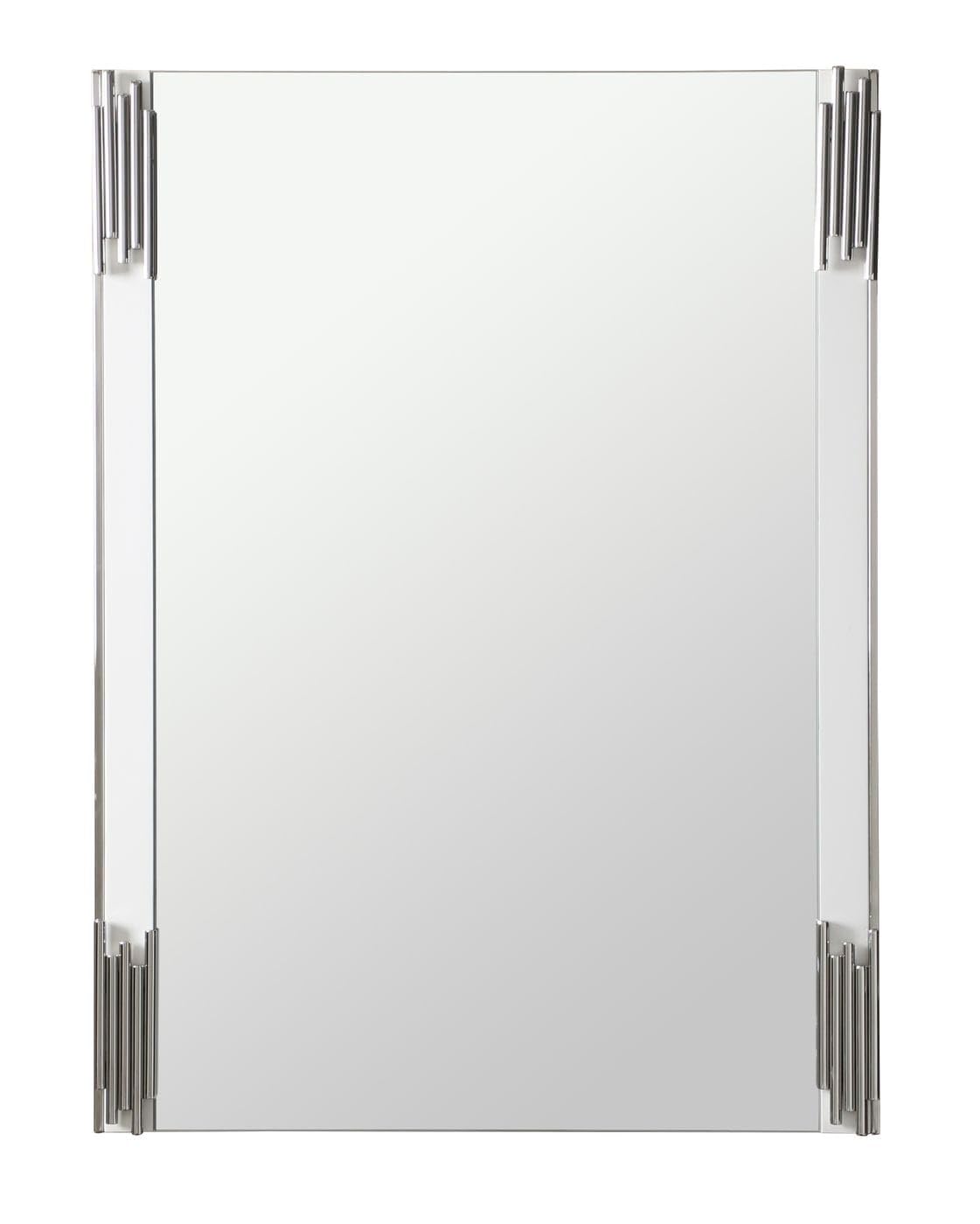 Token - Modern White & Stainless Steel Mirror by Limari Home – 43"L x 32"W, Stainless Steel, White, Model LIM-77560
