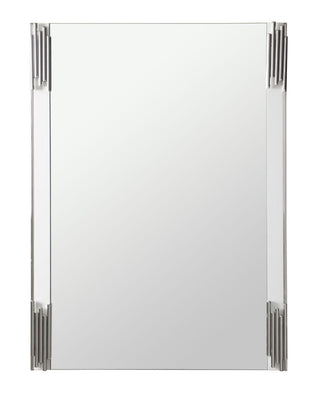 Token - Modern White & Stainless Steel Mirror by Limari Home – 43"L x 32"W, Stainless Steel, White, Model LIM-77560