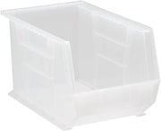 QUANTUM STORAGE SYSTEMS QUS242CL Ultra Stack & Hang Heavy Duty Part Organizer Clear Bins 14" L x 9" W x 8" H 12 Pack