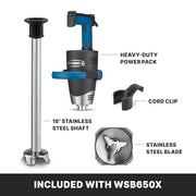 Waring 18" / Stainless Steel / WSB650X New 18” Shaft Hand Blenders