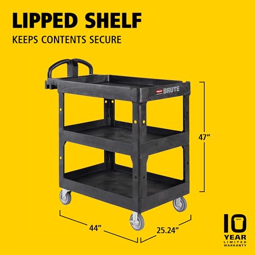 Rubbermaid Commercial Products Black / Medium / 3-Shelf Utility Carts