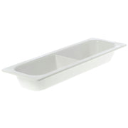 Serving Bowl Display Bowl 1/2 Size Long Divided White Melamine - 21 1/2 L x 6 1/2 W x 2 1/2 H by HUBERT – Plastic, White, Model H0021-WHITE