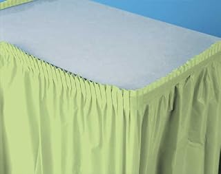Creative Converting 743130 Pistachio Plastic Tableskirt 14' Solid (6pks Case)